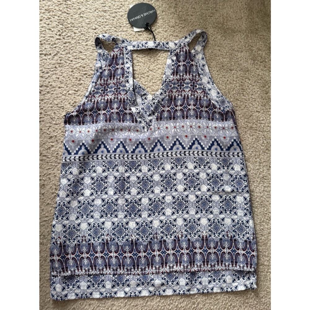 Harlow & Graham Boho Paisley Tank Top Womens Small NWT Sleeveless V Neck